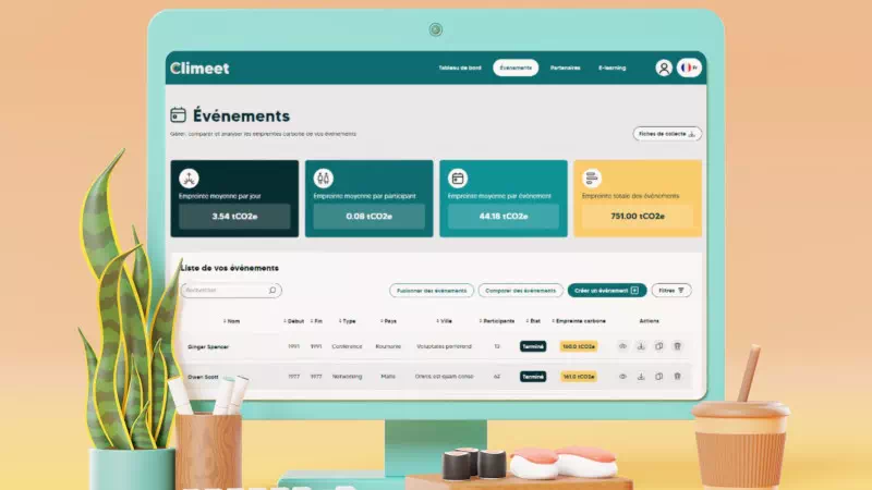 Pour la startup Climeet : application web sur mesure de gestion d'événement